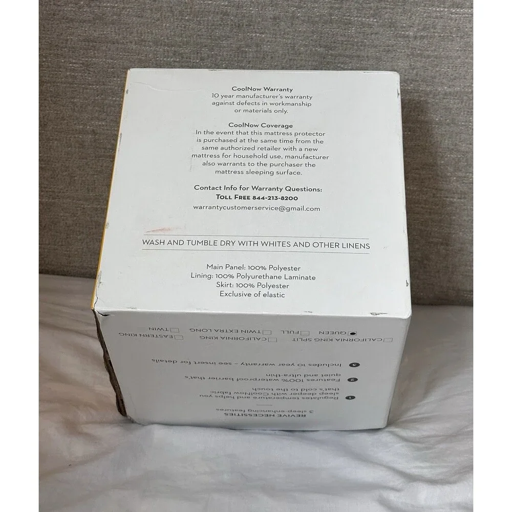NEW Revive QUEEN Cooling Mattress Protector Waterproof Mite & Allergy Protection